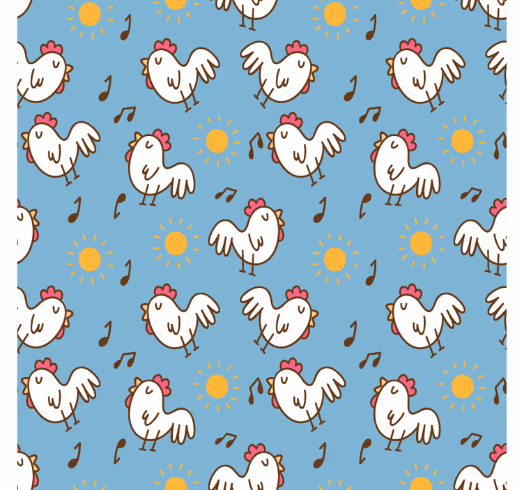 Vidám tyúkok és nap - modern poháralátétek - TenStickers