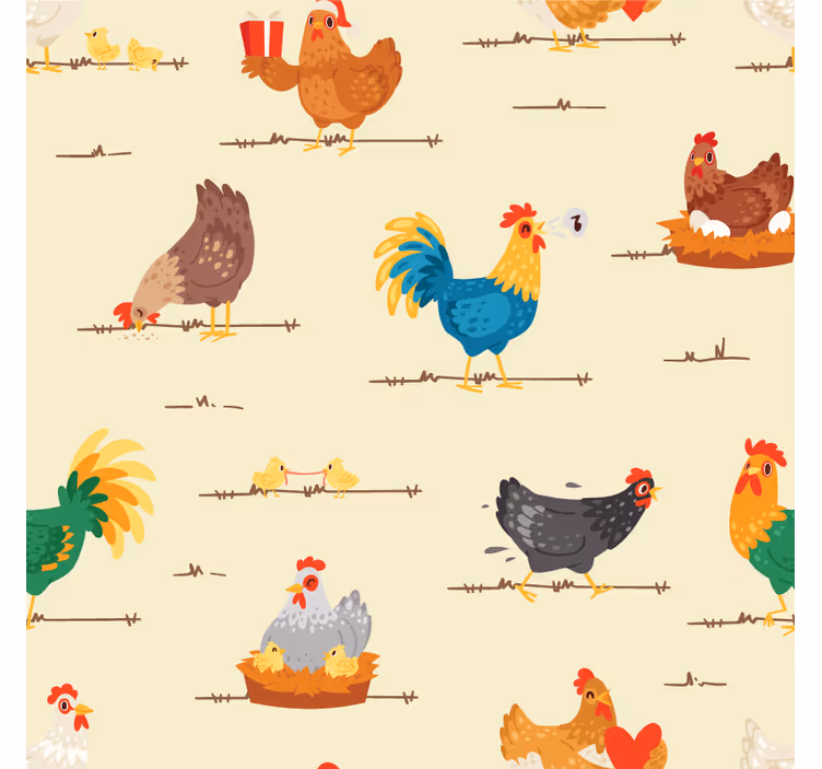 Színes farm Állatok poháralátétek modern - TenStickers