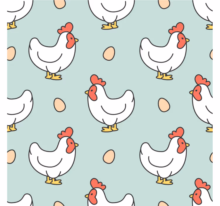 Modern poháralátétek csirke és tojás mintával - TenStickers