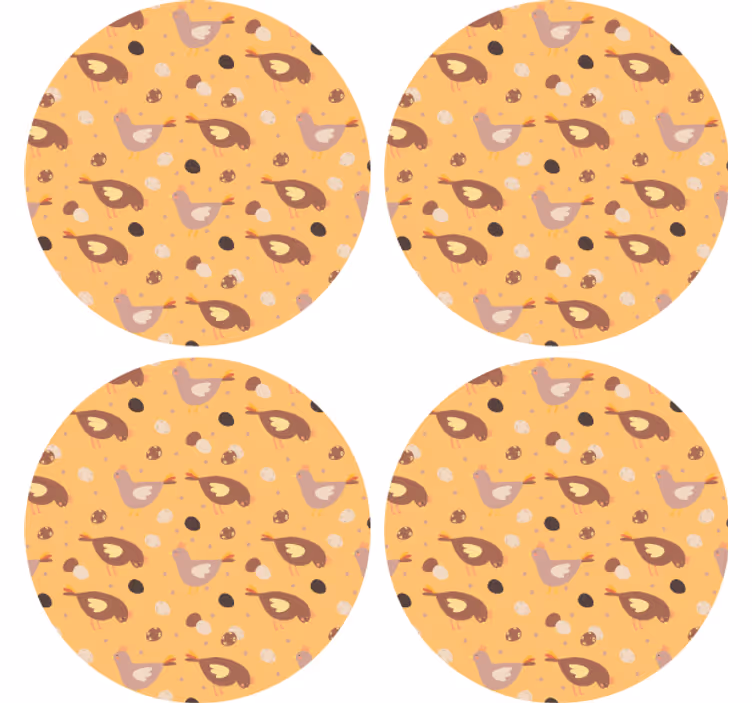 Szeszélyes madár minta poháralátétek szörnyszülött - TenStickers