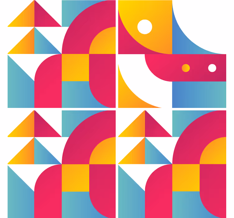 Geometriai formák mintás poháralátétek - TenStickers