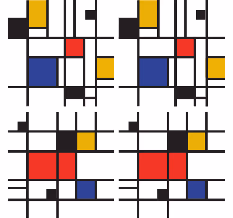 Mondrian geometric art modern alátét - TenStickers