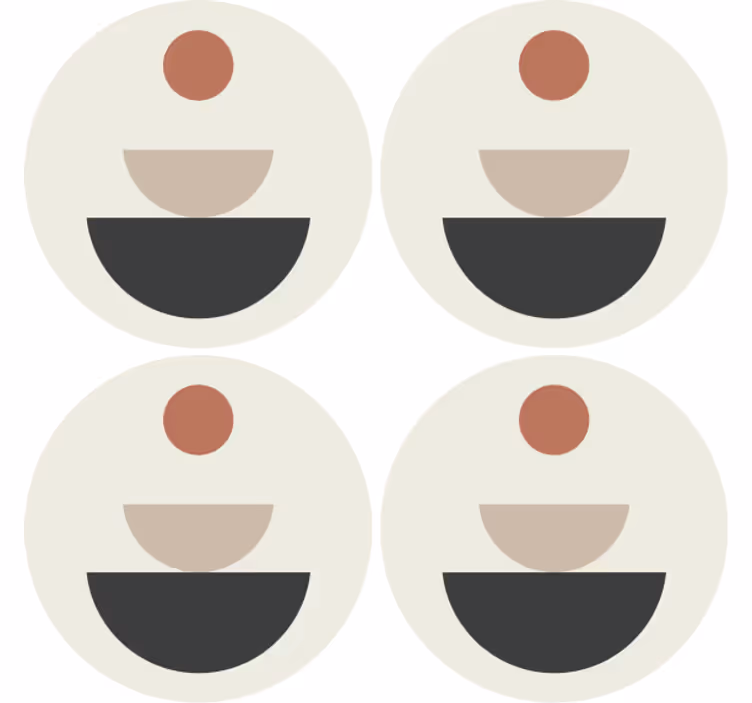 Rétegezett kör alakú formák poháralátétek szörnyszülött - TenStickers