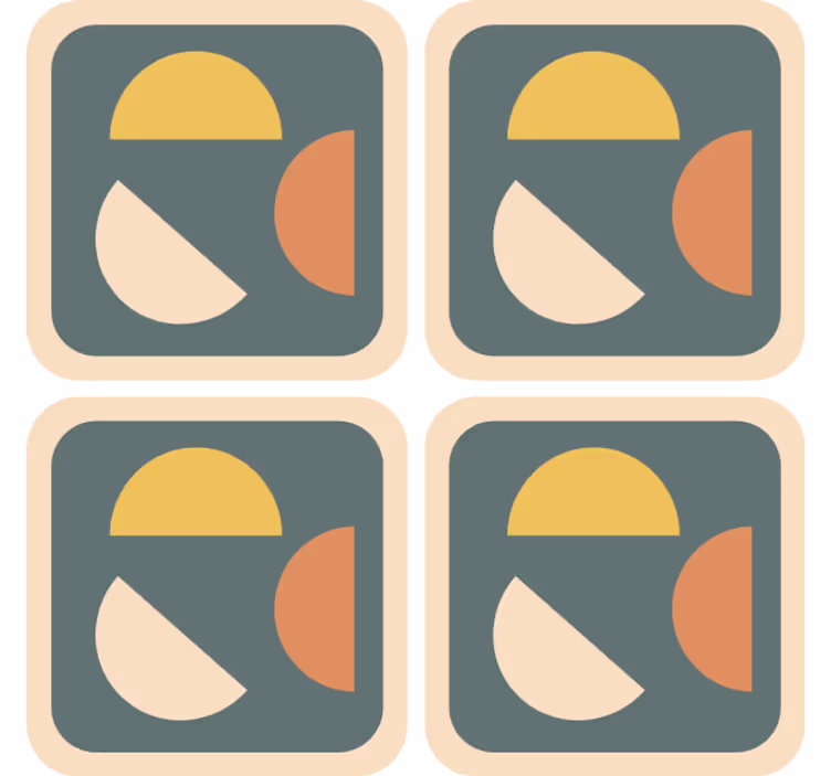 Geometrikus színes formák poháralátétek szörnyszülött - TenStickers
