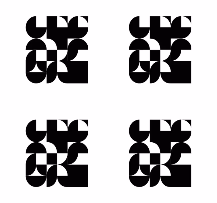 Modern poháralátétek geometrikus monokróm mintákkal - TenStickers