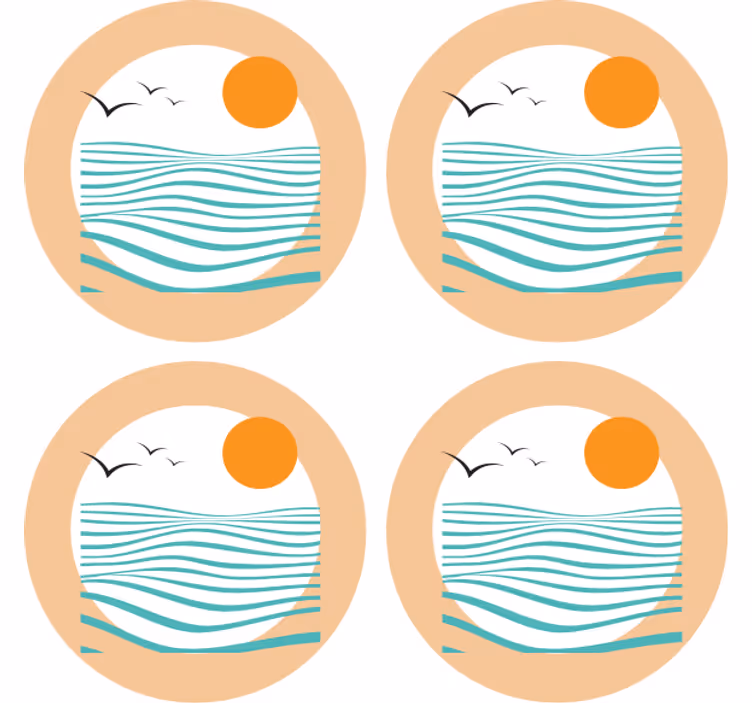 Tengeri absztrakt művészet modern alátét - TenStickers