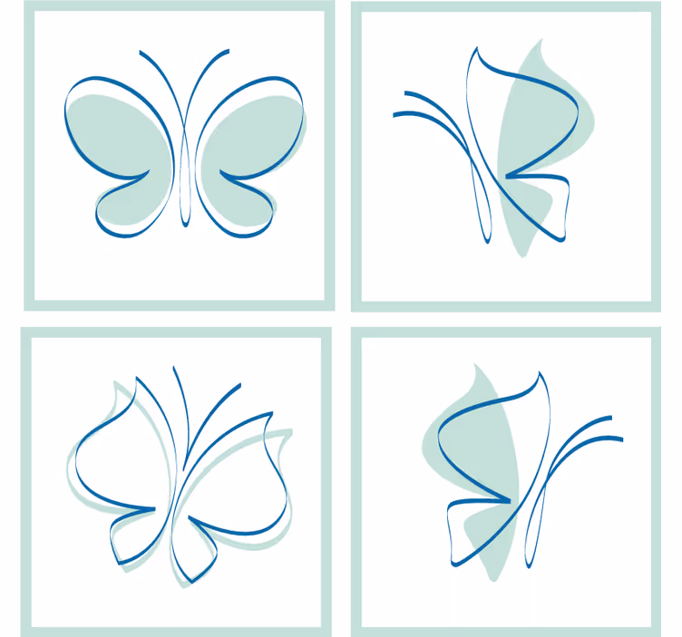 Elegáns pillangó mintás poháralátétek - TenStickers