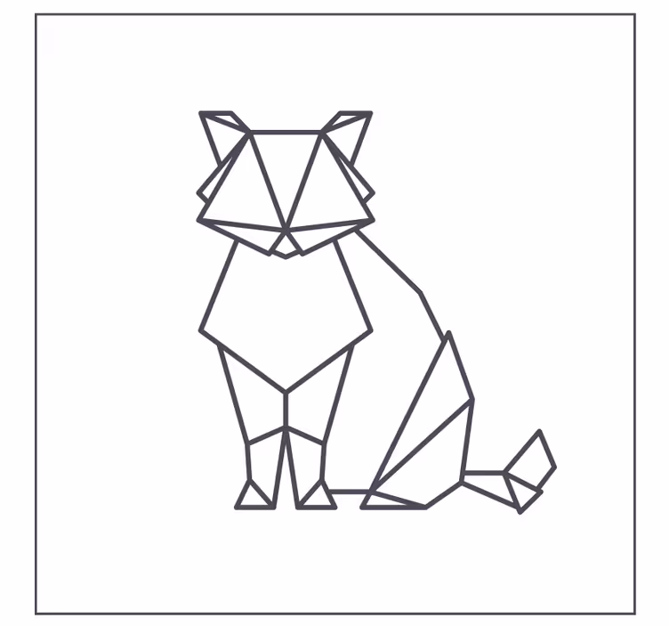 Geometrikus macska figura poháralátétek szörnyszülött - TenStickers