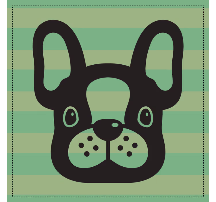 Modern poháralátétek francia bulldog arccal - TenStickers