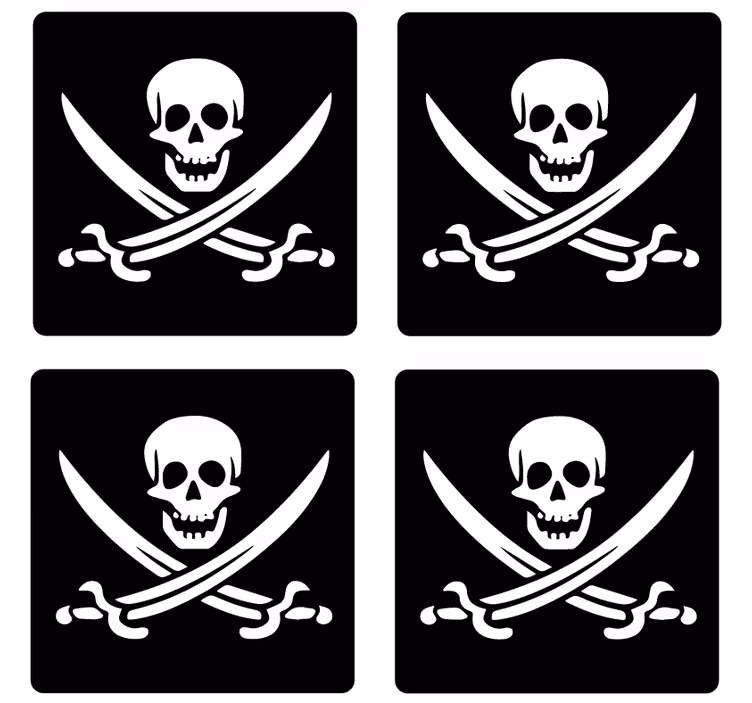 Kalóz jolly roger geek alátétek - TenStickers