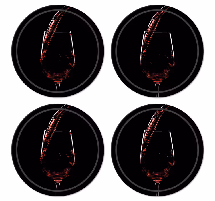Vörös bor csésze vintage alátét - TenStickers