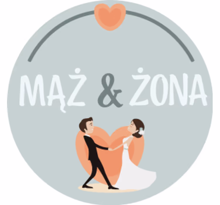 Menyasszony vőlegény pár szív poháralátétek esküvő - TenStickers