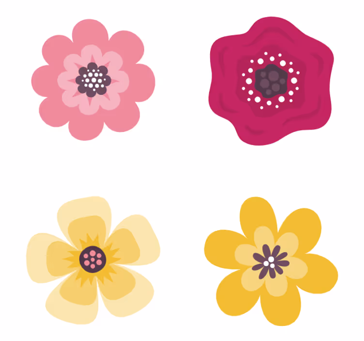 Vibráló virágmintás poháralátétek szörnyszülött - TenStickers