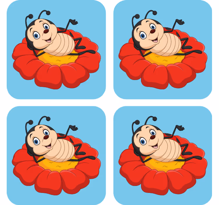 Vidám bogár karakter poháralátétek szörnyszülött - TenStickers