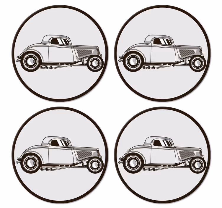 Classic car silhouette poháralátétek szörnyszülött - TenStickers