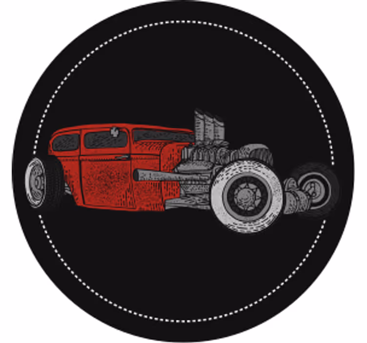 Piros autó vintage poháralátét - TenStickers