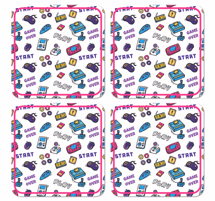 Retro játék szimbólumok felett geek alátétek - TenStickers