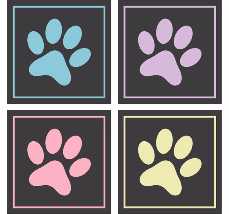 Modern poháralátétek állatnyom formákban - TenStickers