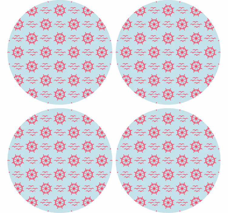 Tengeri kerék mintás poháralátétek szörnyszülött - TenStickers