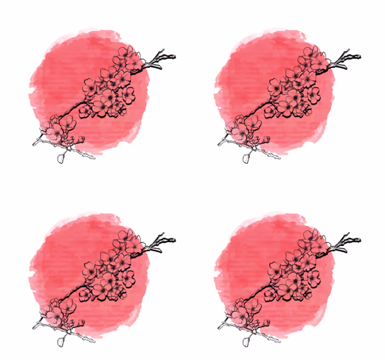 Japán cseresznyevirág vintage alátét - TenStickers