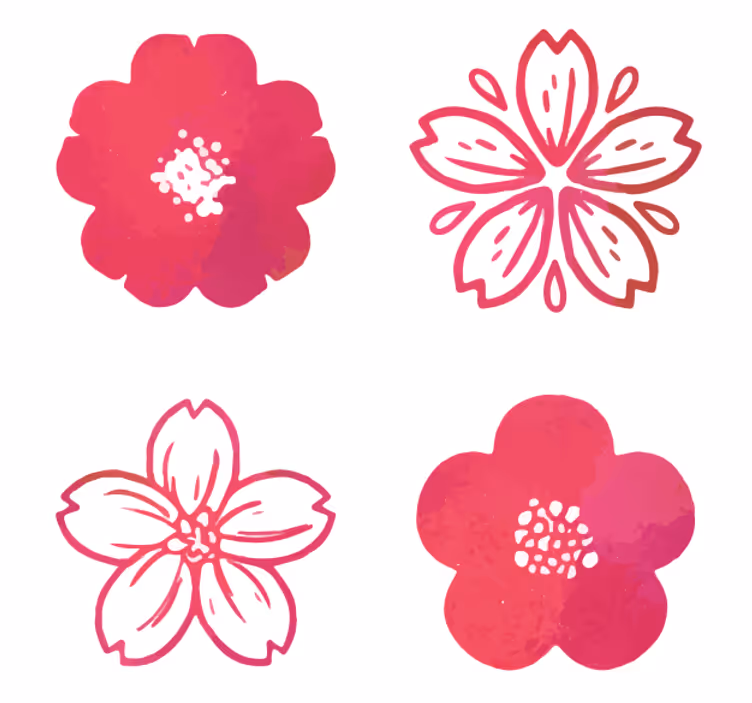Modern poháralátétek rózsaszín virágmintával - TenStickers