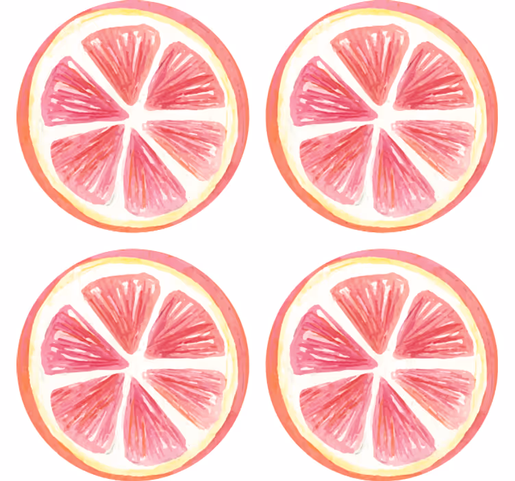 Rózsaszín citrus szeletek poháralátétek szörnyszülött - TenStickers