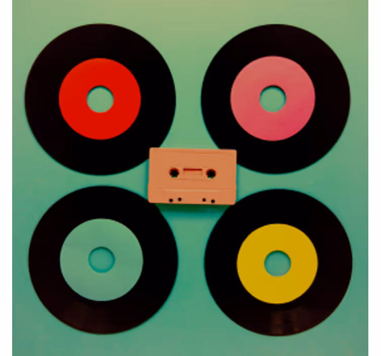 Poháralátétek szörnyszülött - retro vinyl lemez szett - TenStickers