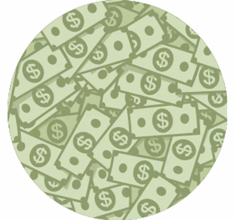 Modern poháralátétek készpénz mintás grafikával - TenStickers