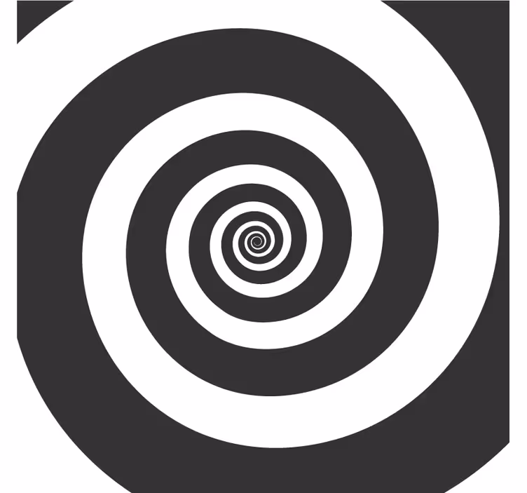 Fekete -fehér hipnotikus retro spirális alátét - TenStickers