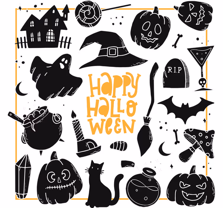 Rémisztő halloween illusztrációk poháralátétekhez - TenStickers
