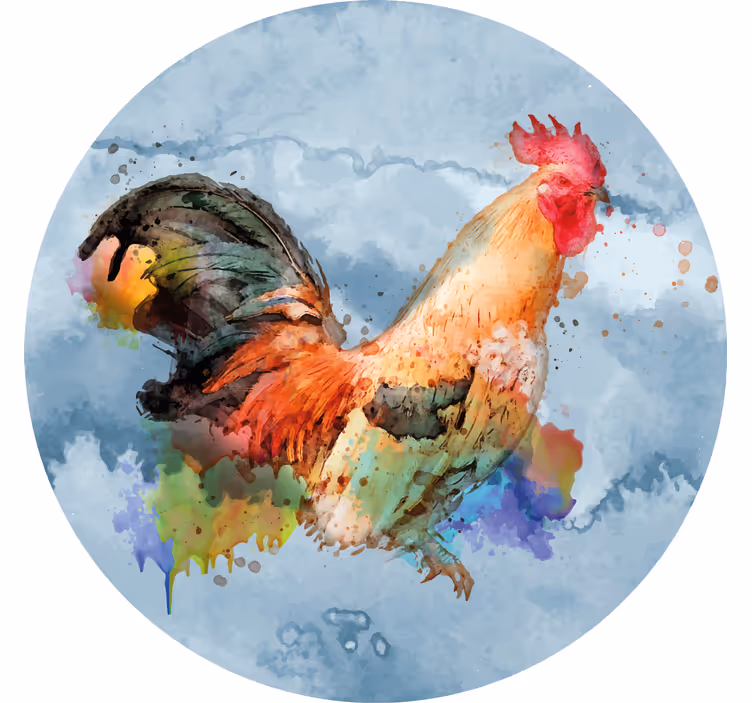 Vibráló kakas illusztráció - poháralátétek szörnyszülött - TenStickers