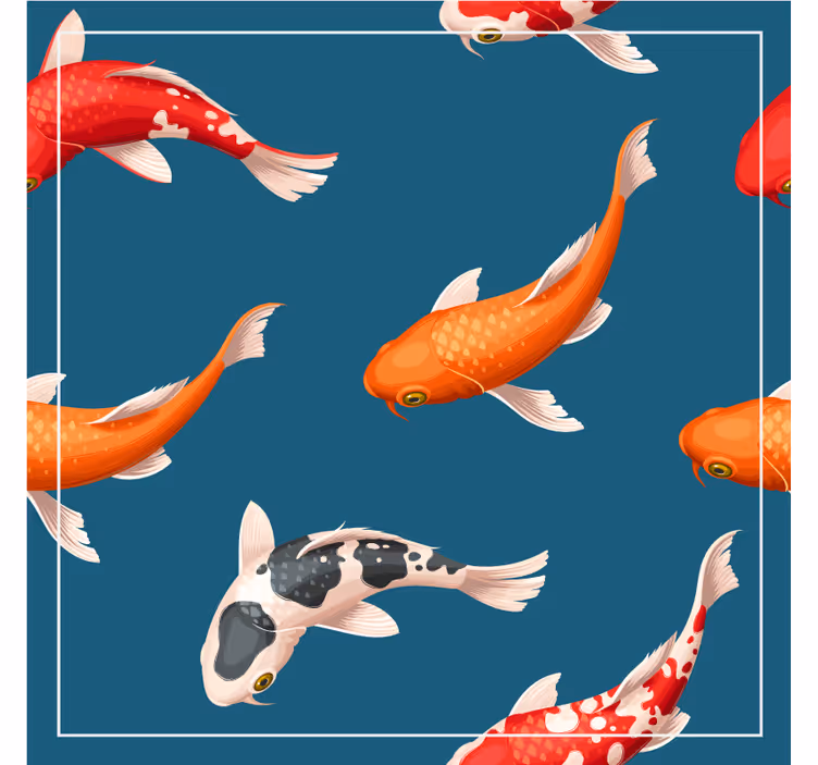 Koi hal minta kék háttér modern alátét - TenStickers