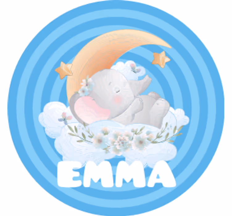 Aranyos állatok elefánt név alátétek - TenStickers