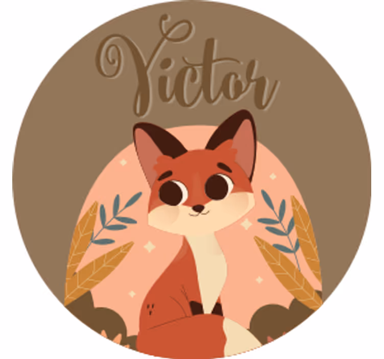 Aranyos róka fiúnak alátéttel - TenStickers