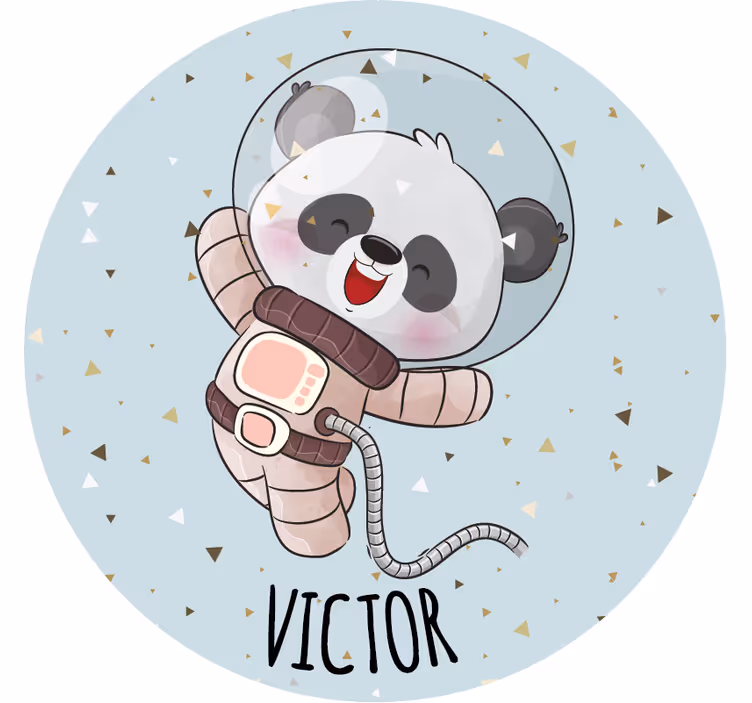 Vidám Űrhajós panda poháralátétek szüret - TenStickers
