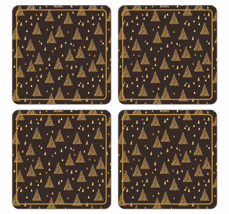 Elegáns arany karácsonyfák alátét - TenStickers
