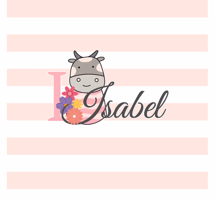 Testreszabható virágos tehén design poháralátétek - TenStickers