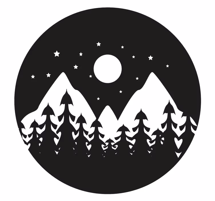 Hegyi Éjszakai táj poháralátétek - TenStickers