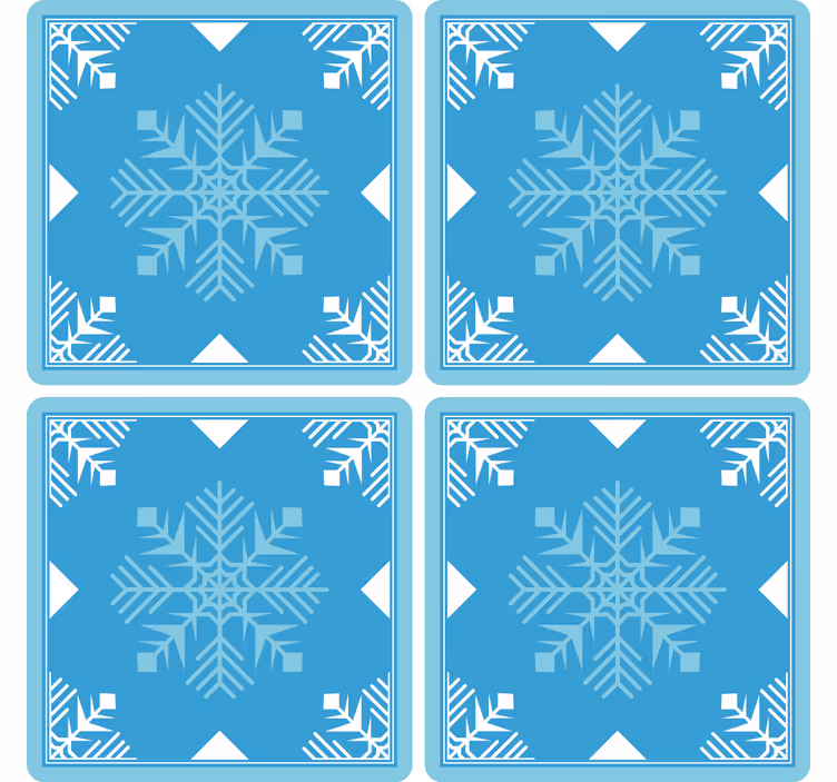 Hópelyhek kék hangok karácsonyi poháralátét - TenStickers