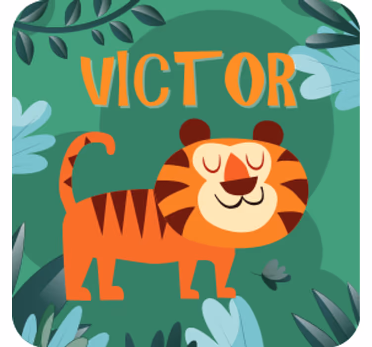Vidám tigris illusztráció poháralátétek testreszabható - TenStickers