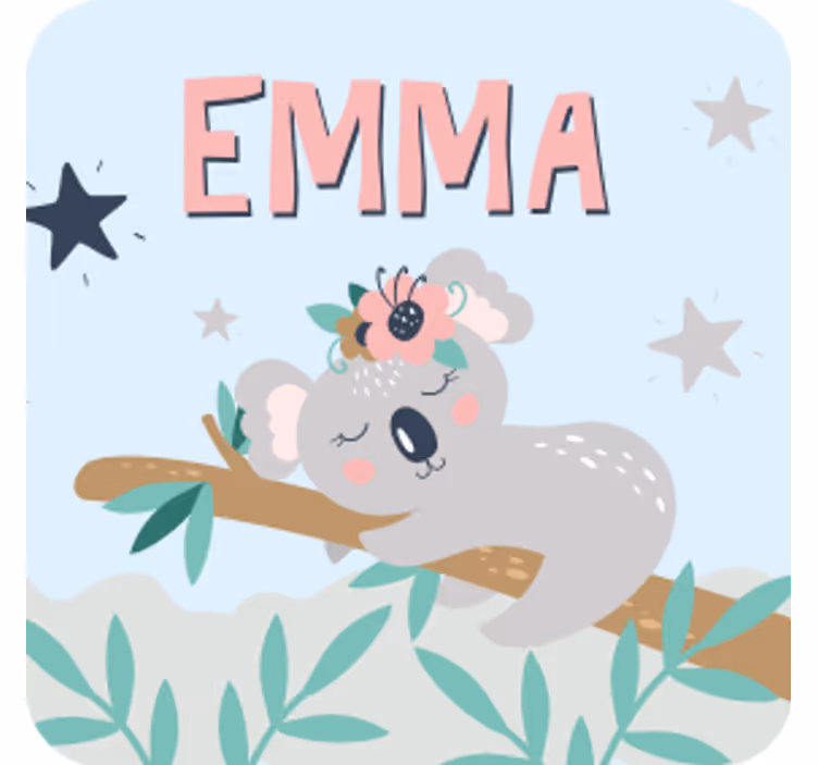 Aranyos koala illusztrációs poháralátétek testreszabható - TenStickers