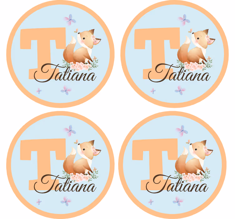 Fantasztikus róka design poháralátétek testreszabható - TenStickers