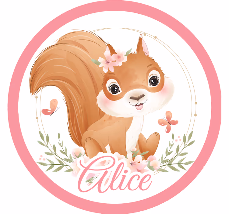 Cuki mókus illusztráció - poháralátétek testreszabható - TenStickers