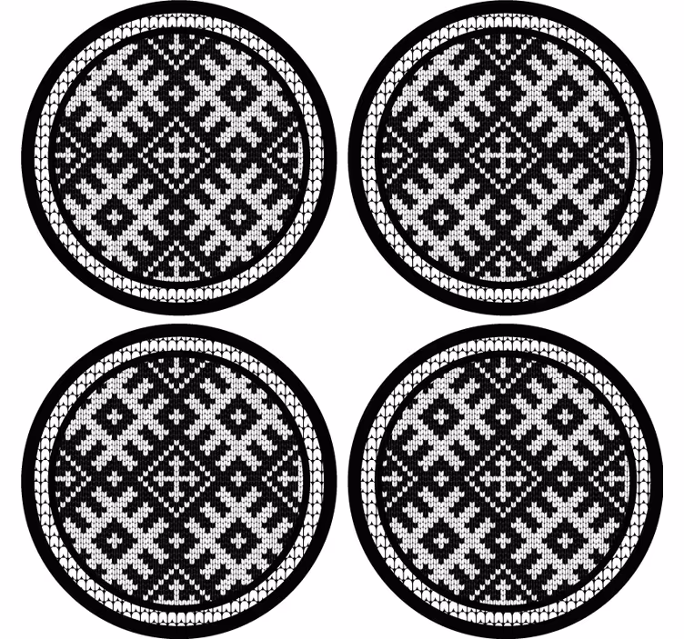 Viking láncolt négyzetek minta modern alátét - TenStickers
