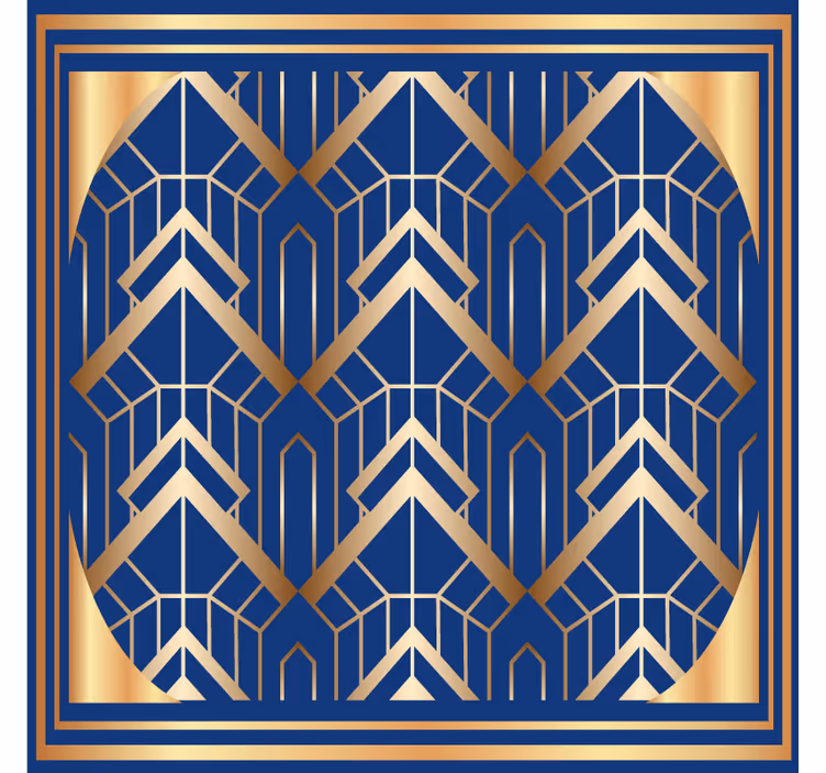 Modern poháralátétek geometrikus kék és arany mintával - TenStickers