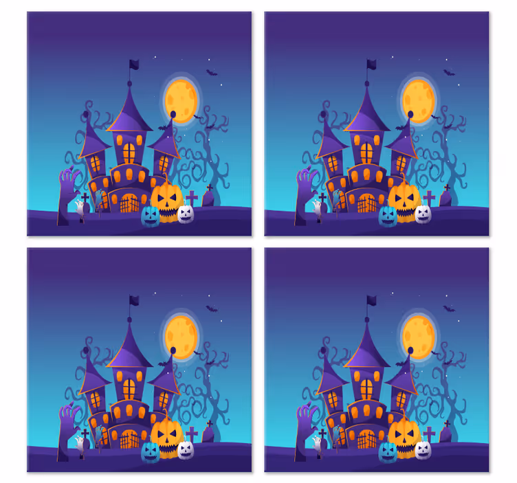 Kísérteties temető denevérekkel halloween poháralátét - TenStickers