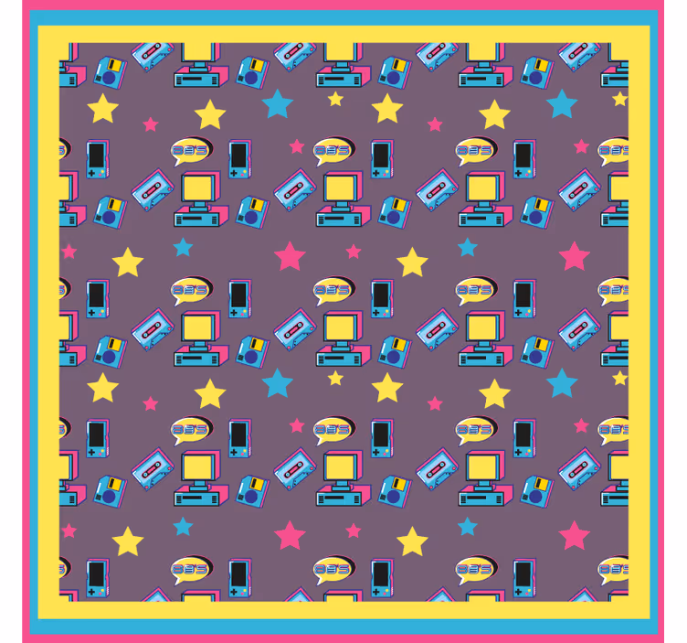 Retro tech minta poháralátétek szörnyszülött - TenStickers
