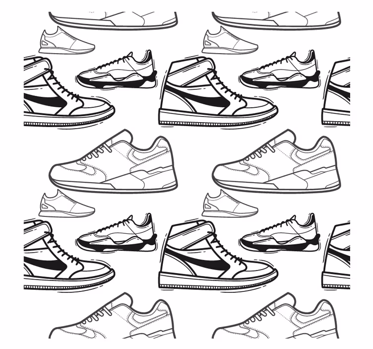Modern poháralátétek sneaker körvonal mintákkal - TenStickers
