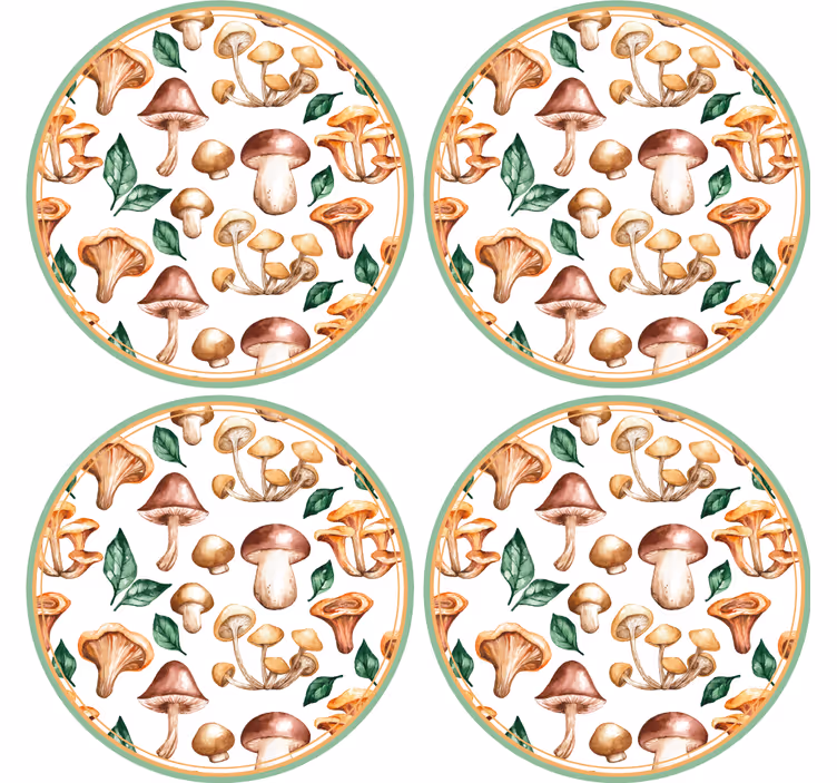 Színes gombák modern poháralátét - TenStickers