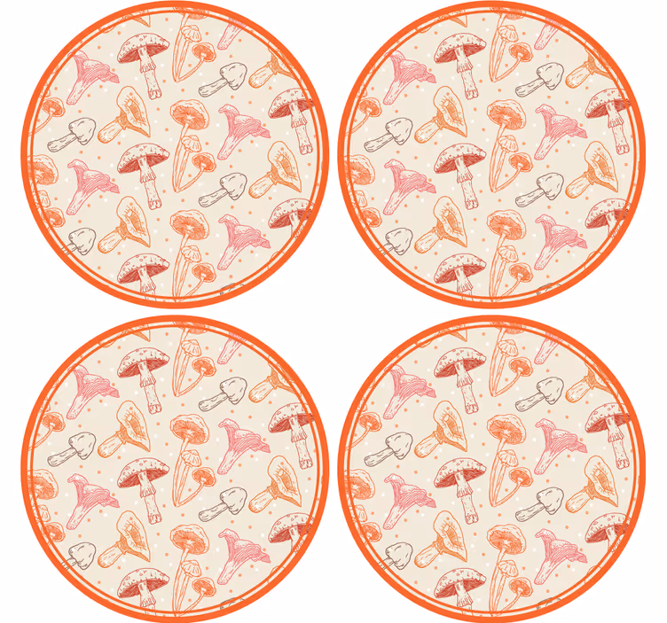 Mókás gombás illusztráció - poháralátétek szörnyszülött - TenStickers